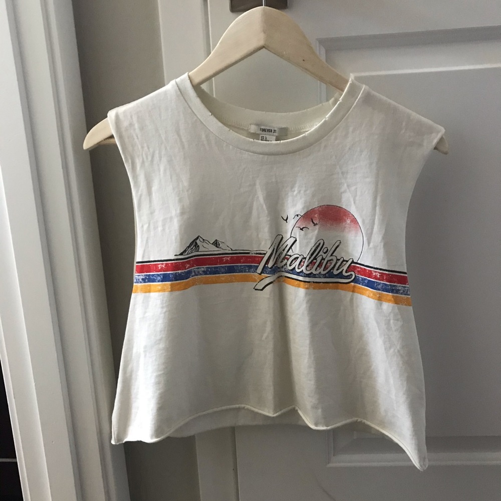White Crop Top | Forever 21 | Beach Shirt